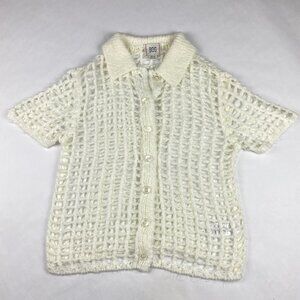 NWT Urban Outfitters BDG Osaka Knit Button Down Top Women's Size XS - White